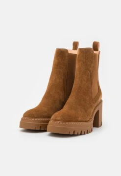 Pier One Leather - Enkellaarsjes Met Hoge Hak - Cognac -Schoen Verkoop 2be65df1ec21468c939e38989695e7b8