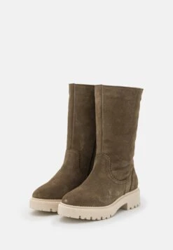 Pier One Leather Winter Boot - Laarzen - Khaki -Schoen Verkoop 4be019c35c4c45beb144eb4aa53e93e8