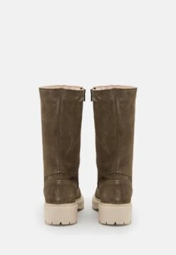 Pier One Leather Winter Boot - Laarzen - Khaki -Schoen Verkoop 60e648fddcec4a66a5792e11ab31f968